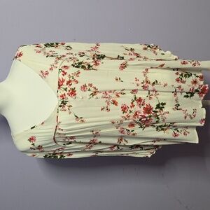 Skies Are Blue Pink and Green Floral Blouse